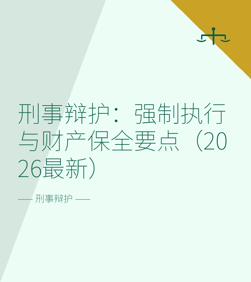 刑事辩护：强制执行与财产保全要点（2026最新）